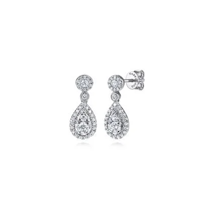 Elegant Rose Gold Jewelry For A Stylish Touch Gabriel & Co 14k White Gold pear diamond earrings