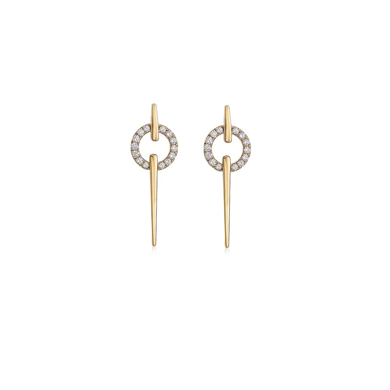 Luxury Jewelry Without The Luxury Price Tag Gold & Diamond Circle Spear Earring