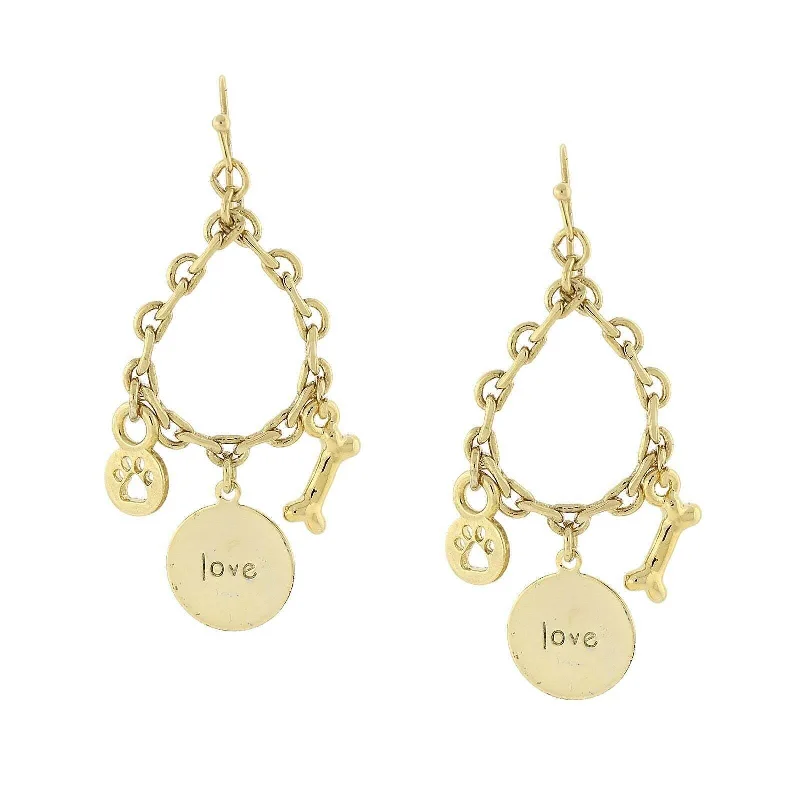 Limited-Time Offer On Elegant Jewelry Pieces 1928 Jewelry Live Love Rescue Hope Paw Bone Drop Earrings