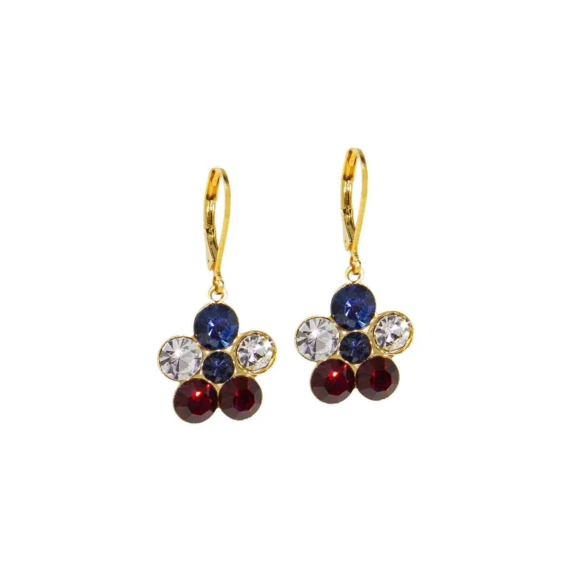 Personalized Jewelry Sale – Meaningful Gifts At Great Prices 1928 Jewelry Red Clear Blue Flower Drop Earrings