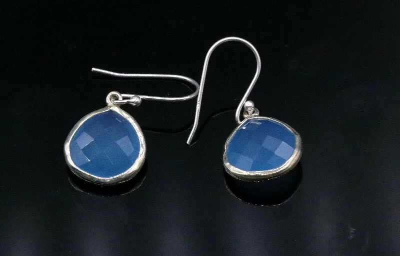 Timeless Jewelry Styles At Wallet-Friendly Prices Gorgeous blue quartz stone 925 sterling silver drop dangle hoops earrings s136