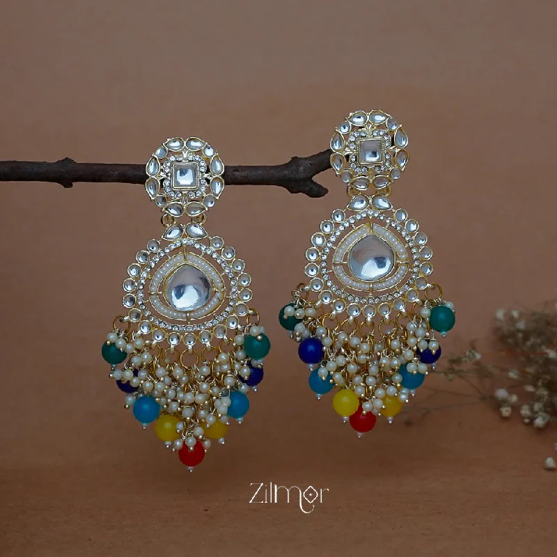 Flash Jewelry Sale – Get Stunning Pieces At Low Prices KV200125 - Designer Multi colored Chandbali Earrings