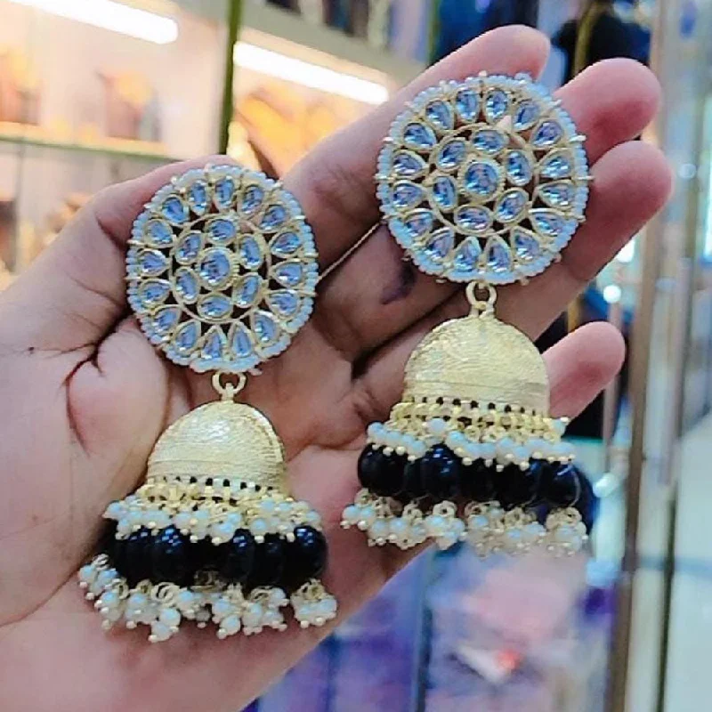 Shop High-Quality Jewelry At Jaw-Dropping Discounts Manisha Jewellery Gold Plated Kundan Stone And Pearls Jhumki Earrings