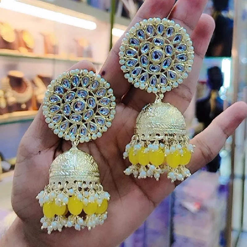 Stunning Jewelry Pieces At The Lowest Prices Ever Manisha Jewellery Gold Plated Kundan Stone And Pearls Jhumki Earrings