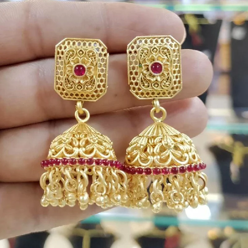Elegant Jewelry, Exclusive Prices – Shop Now Manisha Jewellery Gold  Plated Pota Stone And Pearls Jhumki Earrings