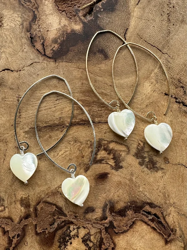 Fashion-Forward Geometric Jewelry For Contemporary Style earrings . mother of pearl hearts