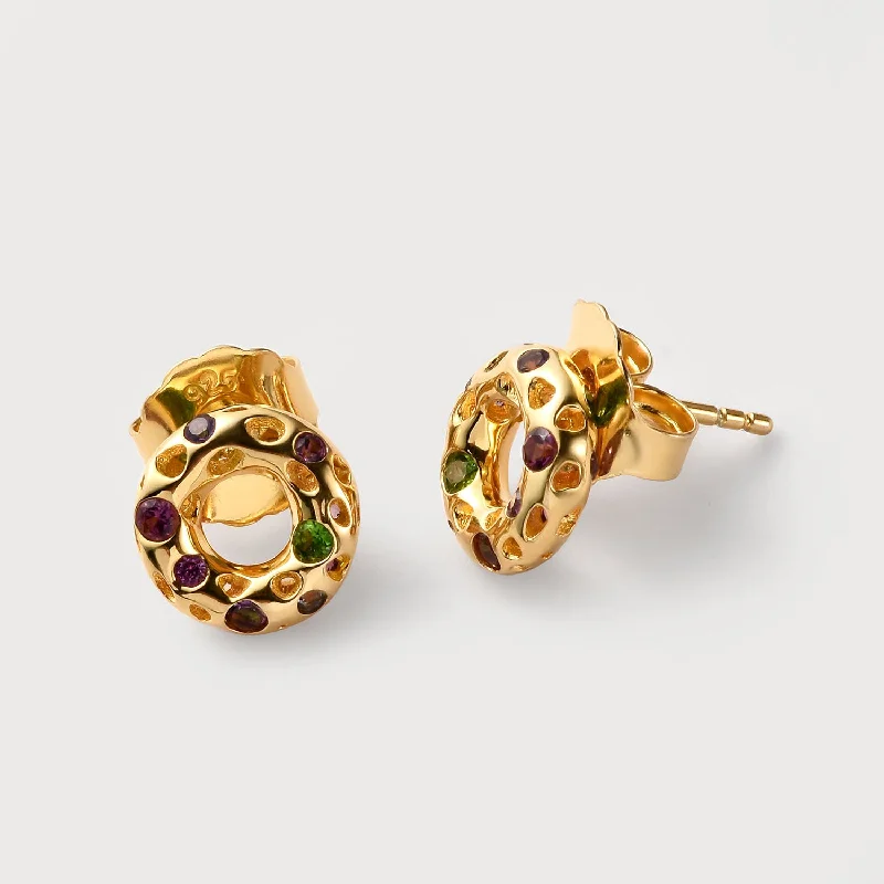 The Perfect Jewelry Piece At The Perfect Price Multi-Gems Allegro Donut Earrings
