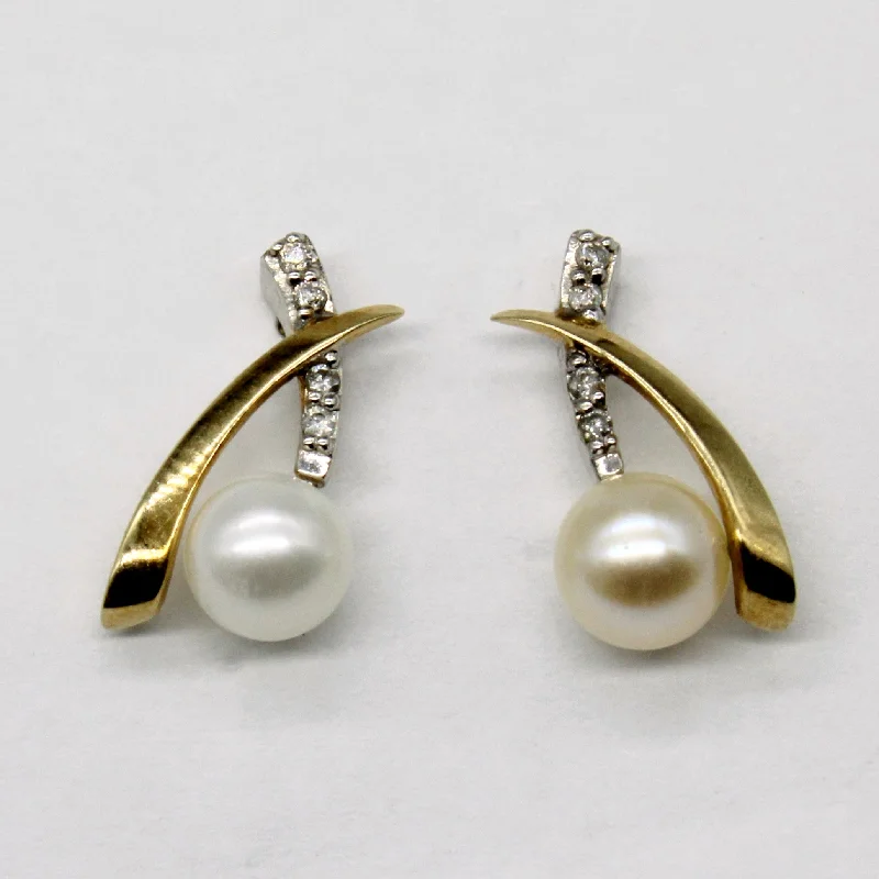 Elegant Jewelry Styles At Budget-Friendly Prices Pearl & Diamond Earrings | 0.04ctw |