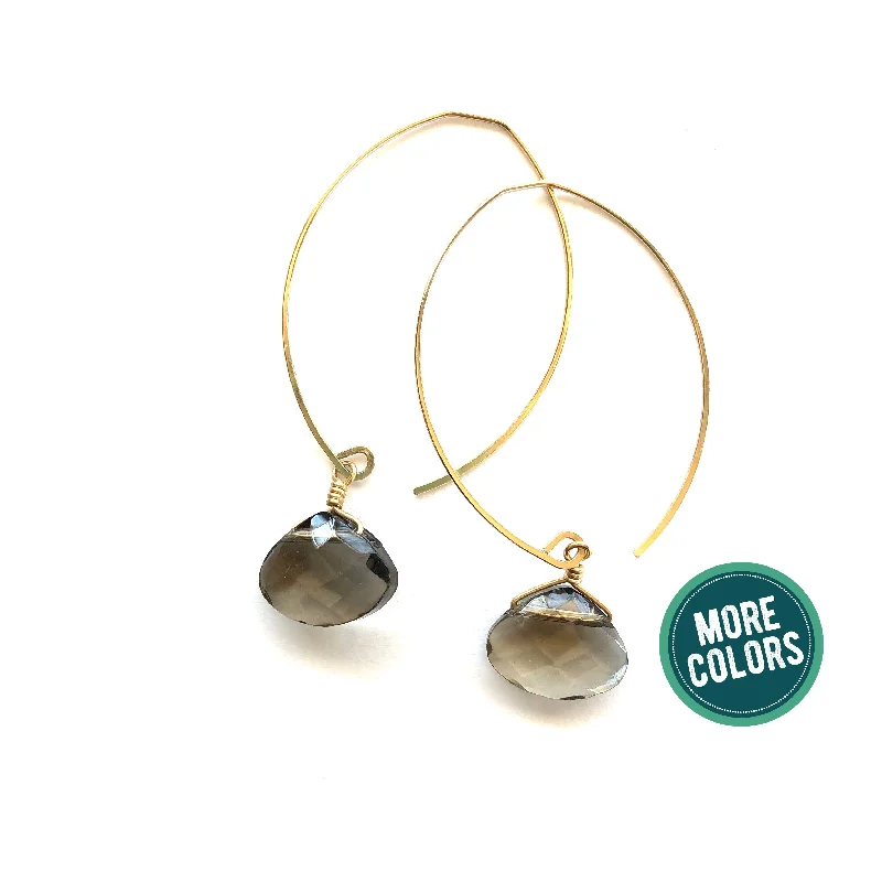 Luxury Handcrafted Jewelry For Elegant Looks earrings . faceted oblong briolette core
