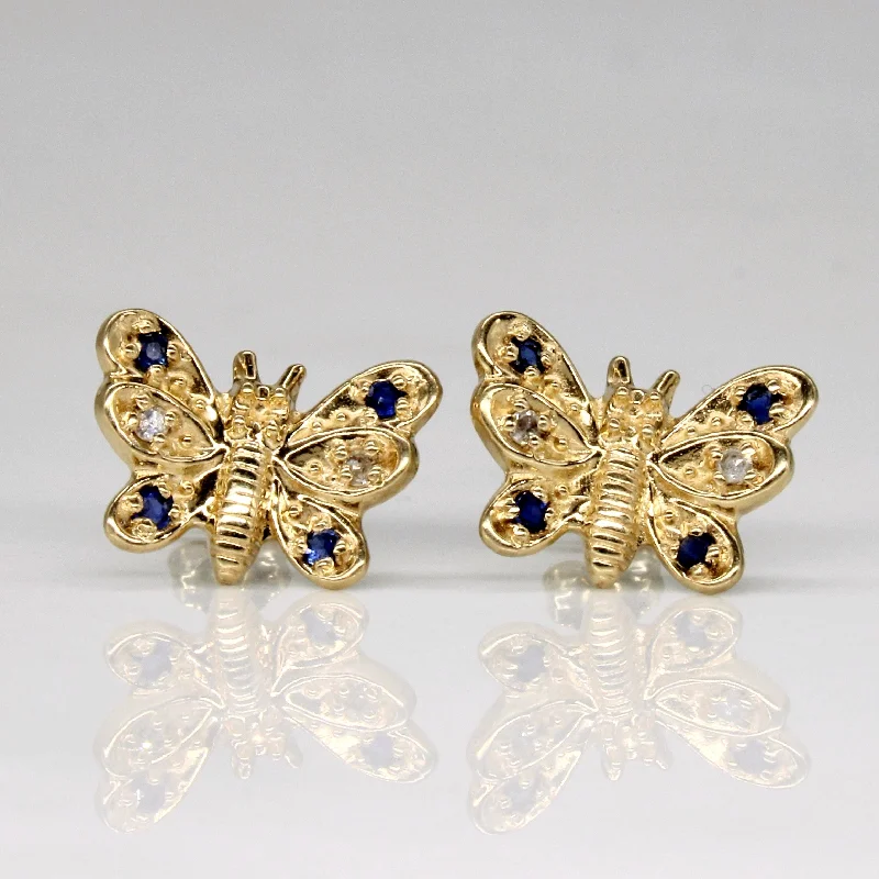 Your Perfect Accessory At The Perfect Price Sapphire & Diamond Butterfly Earrings | 0.08ctw, 0.03ctw |