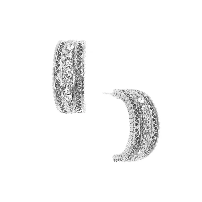 Make Every Moment Shine – Jewelry Discounts Available 1928 Jewelry Crystal Hoop Earrings