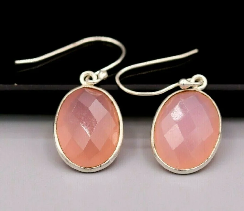 Celebrate With Sparkle – Jewelry Sale Now Live Simple 925 silver handmade earrings dangling pink rose quartz gifting s-177