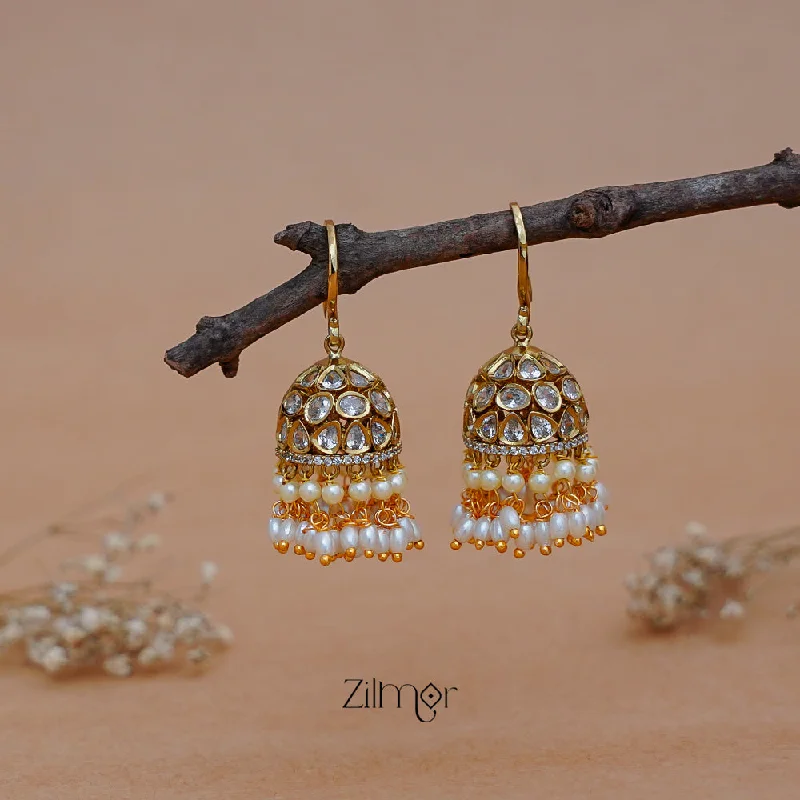 Elegant Jewelry Styles At Budget-Friendly Prices SN101515 -  Pearl Cluster  Hoop Jhumka Earrings