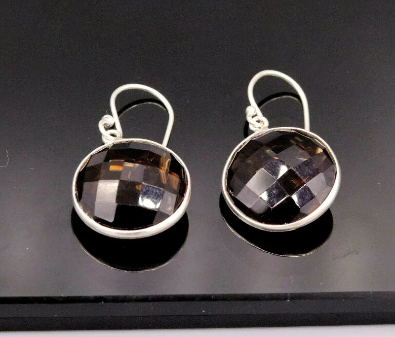 High-End Jewelry, Now More Affordable Than Ever Top class smoky quartz 925 silver drop dangle hoops earrings daily use stud s185