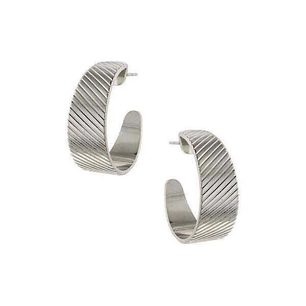 Get The Best Deals On Timeless Jewelry Pieces 1928 Jewelry Diagonal Patterned Hoop Earrings