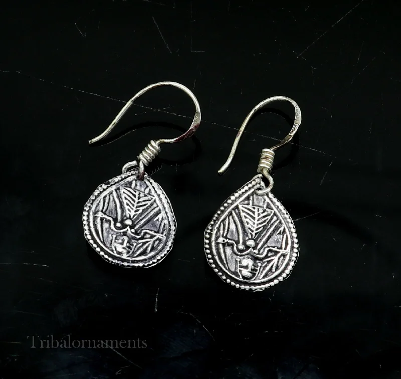 Limited-Time Jewelry Discounts – Shine Without The Splurge Vintage style 925 sterling silver excellent customized traditional indian style hoops earring, amazing tribal ethnic earring ear958