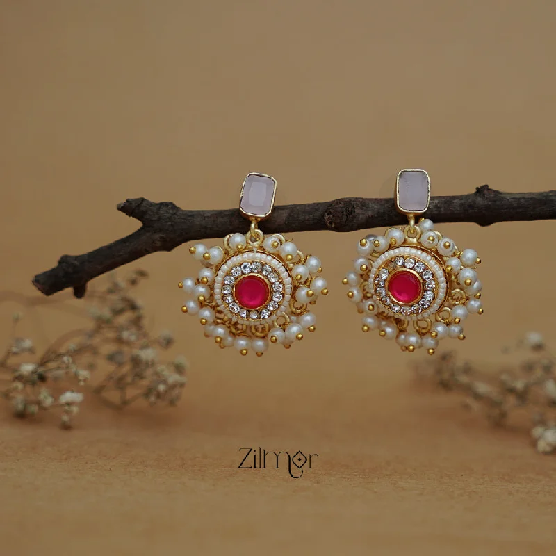 Affordable Elegance – Special Jewelry Sale Now Live ZA1011170 - Glossy Stone Pearl Cluster  Earrings (color option)