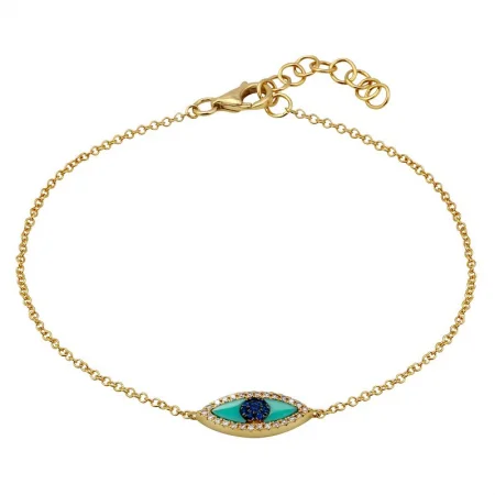 Don't Miss Out – Shop Elegant Jewelry For Less 14K Diamond Gemstone Eye Bracelet