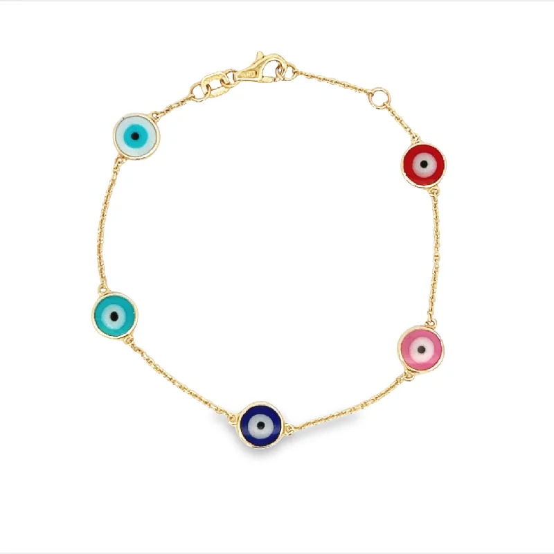 High-Quality Gemstone Jewelry For Special Occasions 14k Evil Eye Bracelet