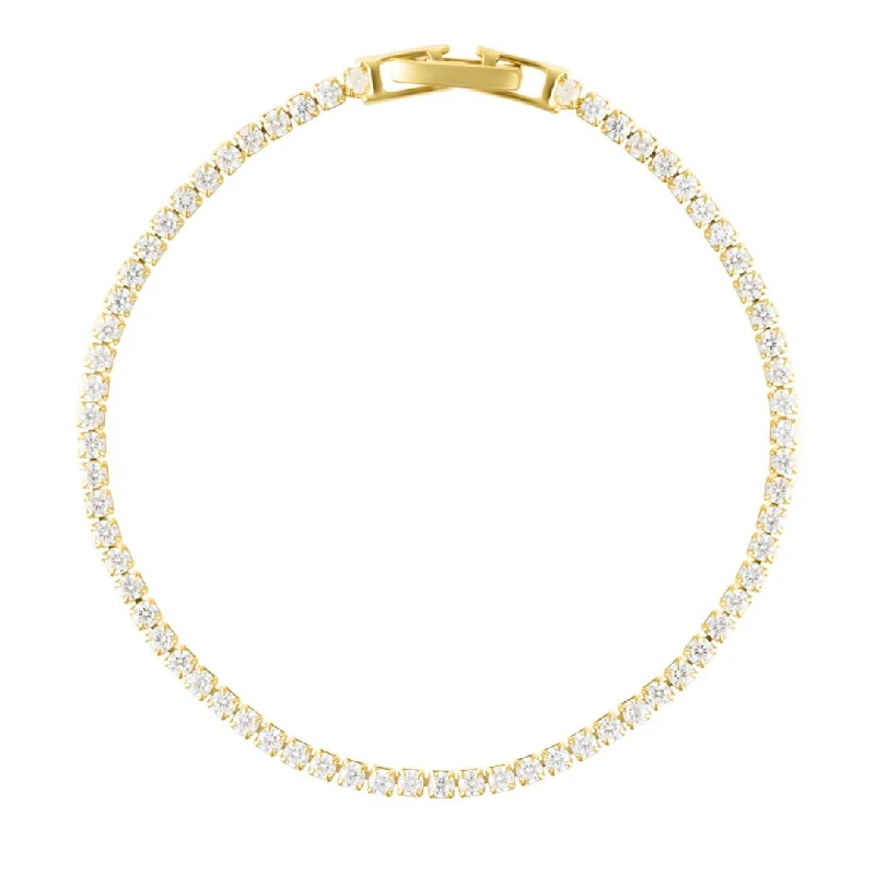 Dainty And Elegant Jewelry Now At Reduced Prices 14k Gold Plated Micro Tennis Bracelet