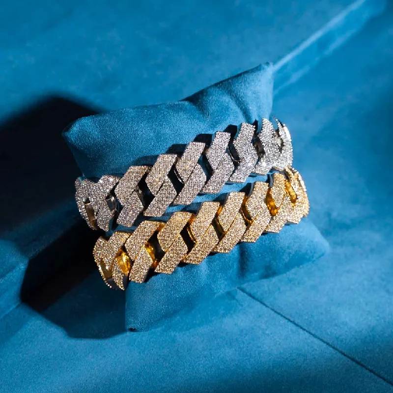 Shop Signature Jewelry Styles At Exclusive Prices 20MM 4-Row Moissanite Cuban Link Bracelet 14K Gold