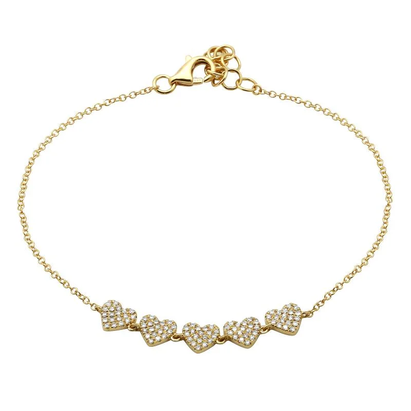 Bestselling Jewelry Now On Sale – Elevate Your Look 5 Diamond Hearts Bracelet