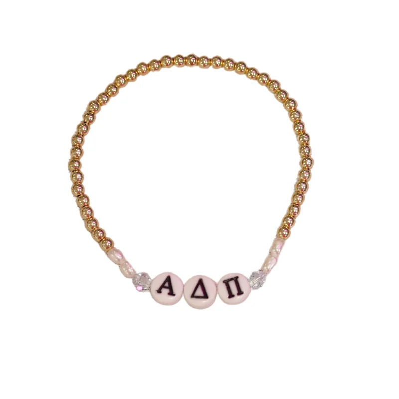 Final Call – Shop Exquisite Jewelry Before It's Gone bara Boheme | "ALPHA DELTA PI" Sorority Greek Letter Ball Beaded Bracelet