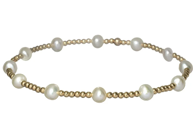 Buy More, Save More On Stunning Jewelry Pieces "BARA" 14k gold-filled & pearl beaded bracelet