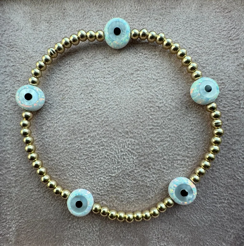 Last Chance To Grab Your Favorite Jewelry At A Discount "BTY EVIL EYE" Medium Opal Charm Bracelet