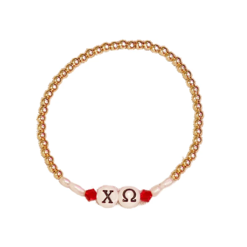 Premium Jewelry At Promotional Prices – Shine Today bara Boheme | "CHI OMEGA" Sorority Greek Letter Ball Beaded Bracelet