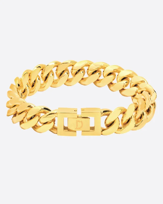 Sparkle On A Budget – Fine Jewelry For Less CLEAN CUBANA BRACELET. - 12MM 18K GOLD