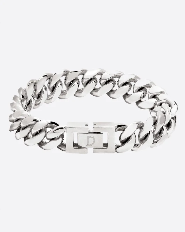 Stunning Jewelry At Even More Stunning Prices CLEAN CUBANA BRACELET. - 12MM WHITE GOLD