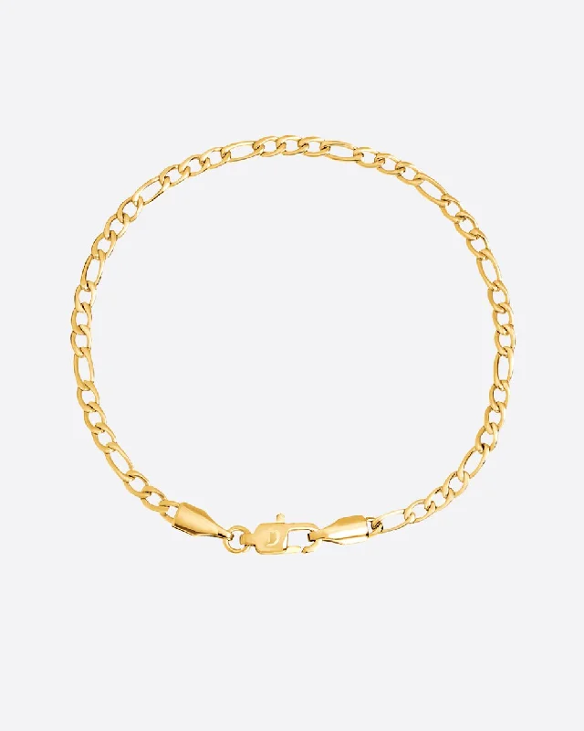 Premium Diamond Jewelry At Once-In-A-Lifetime Discounts CLEAN FIGARO BRACELET. - 3MM 18K GOLD