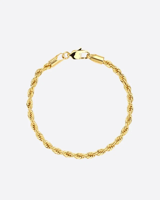 The Perfect Jewelry Piece At The Perfect Price CLEAN ROPE BRACELET. - 3MM 18K GOLD