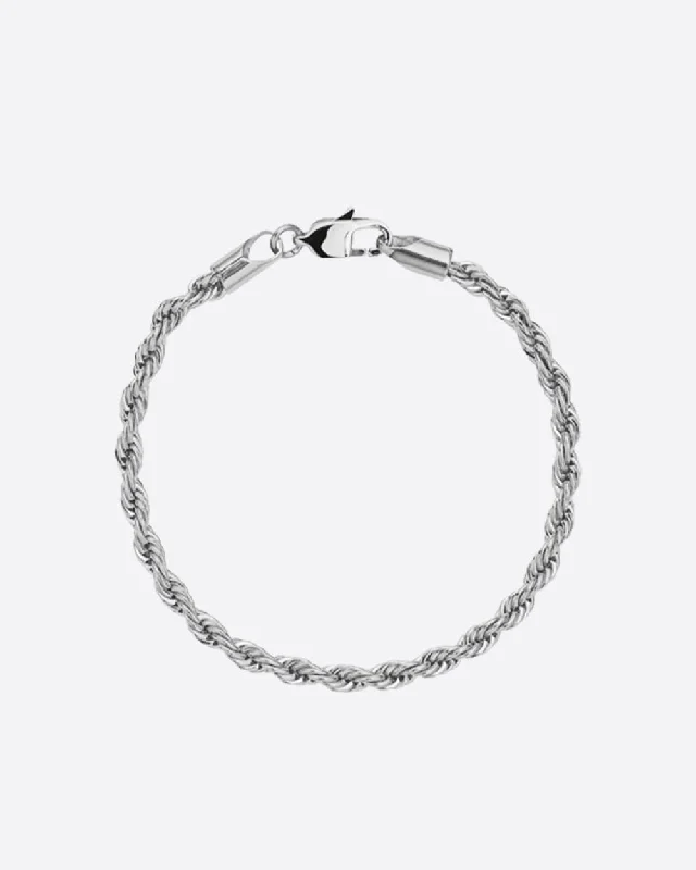 Jewelry Clearance Sale – Final Reductions CLEAN ROPE BRACELET. - 3MM WHITE GOLD