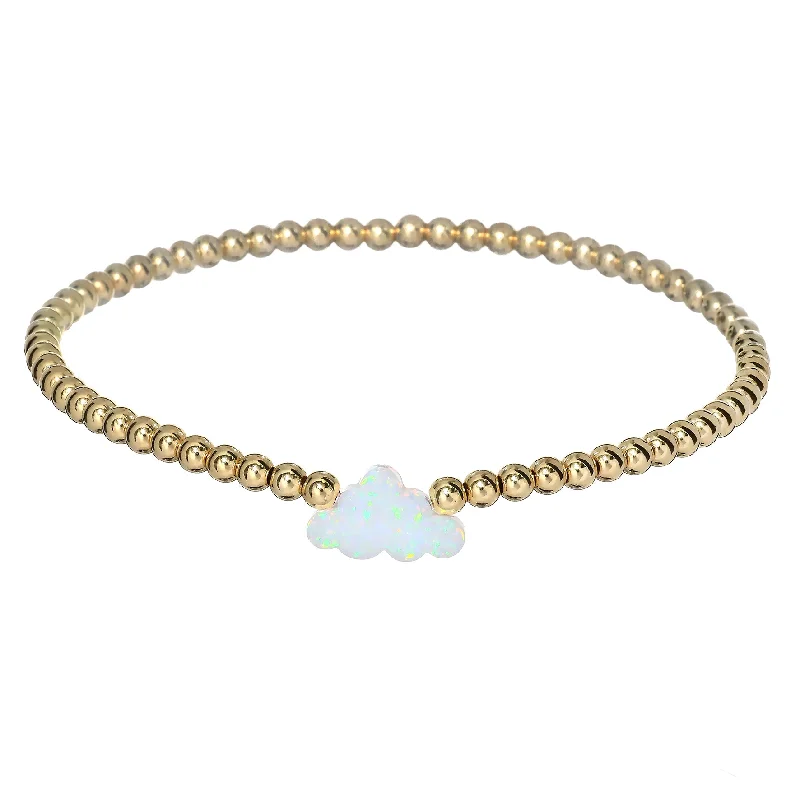 Upgrade Your Collection With Our Limited-Time Jewelry Sale "Cloud" Opal Charm and Gold Filled Ball Beaded Bracelet