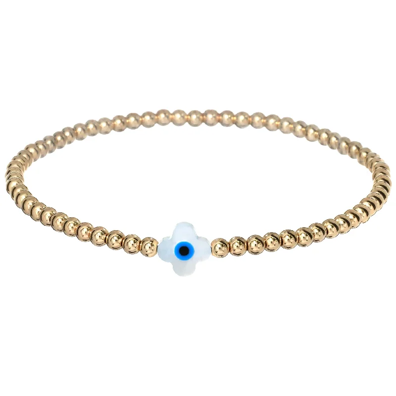 Limited-Time Jewelry Discounts – Shine Without The Splurge "CLOVER EVIL EYE" MOP Opal Charm Bracelet