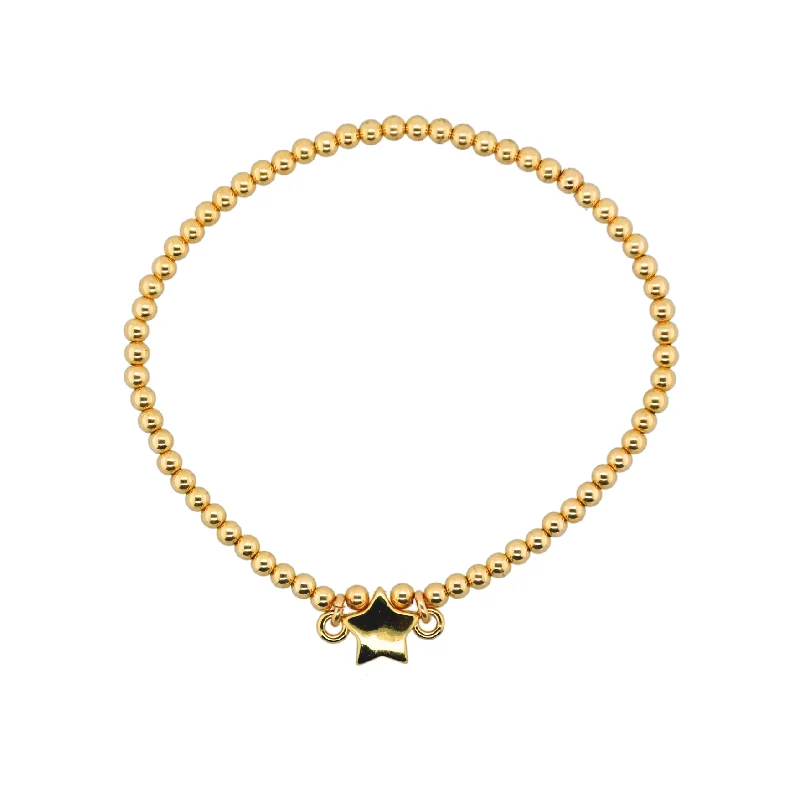 Premium Jewelry, Premium Discounts – Act Fast "CONNECTED STAR" Gold Plated Charm with 14K Gold Filled beads Bracelet