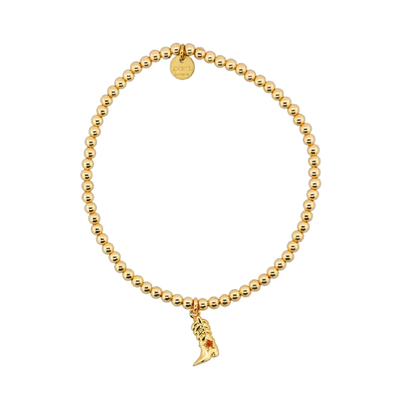 Accessorize For Less – Luxury Jewelry At Affordable Prices "COWBOY BOOT" Gold Plated Charm with 14K Gold Filled beads Bracelet