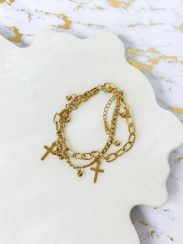 Get Your Favorite Jewelry At The Best Price Cross Charm Bracelet by Lauren Kenzie