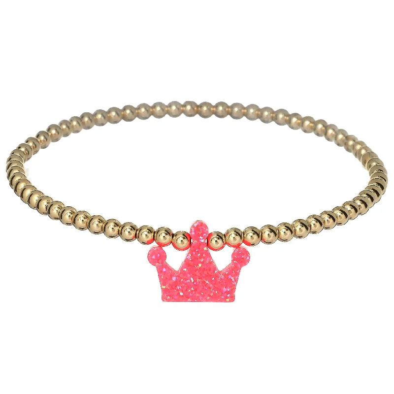 Timeless Jewelry, Timeless Savings – Don't Wait "CROWN" Opal Charm and Gold Filled Ball Beaded Bracelet