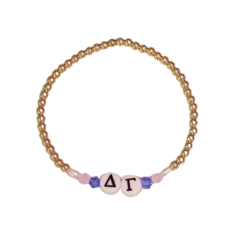 Trendy And Classic Jewelry Now At Reduced Prices bara Boheme | "DELTA GAMMA" Sorority Greek Letter Ball Beaded Bracelet