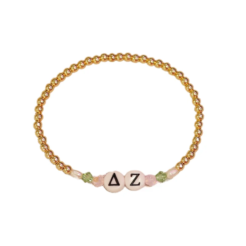 Unbeatable Offers On Luxury And Everyday Jewelry bara Boheme | "DELTA ZETA" Sorority Greek Letter Ball Beaded Bracelet