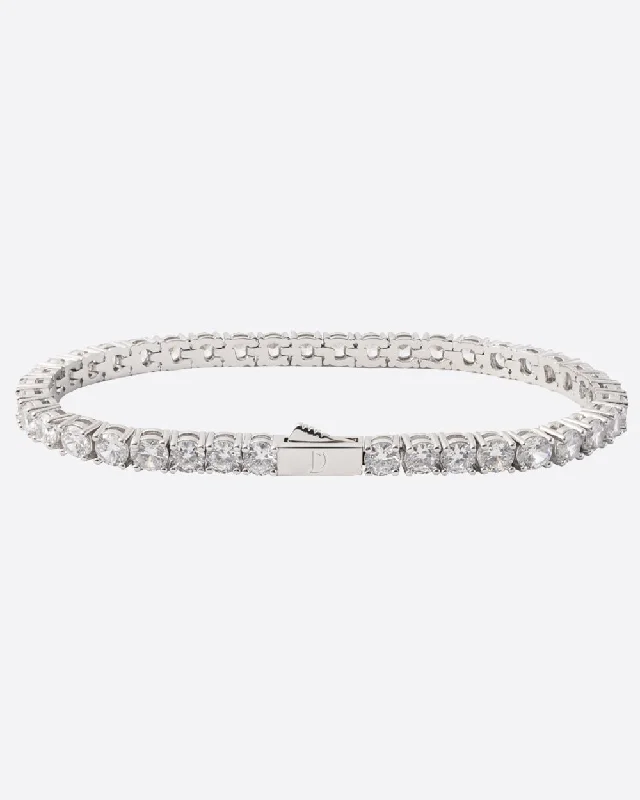 Shop Modern Jewelry Collections With Exclusive Discounts MOISSANITE TENNIS BRACELET. - 4MM WHITE GOLD