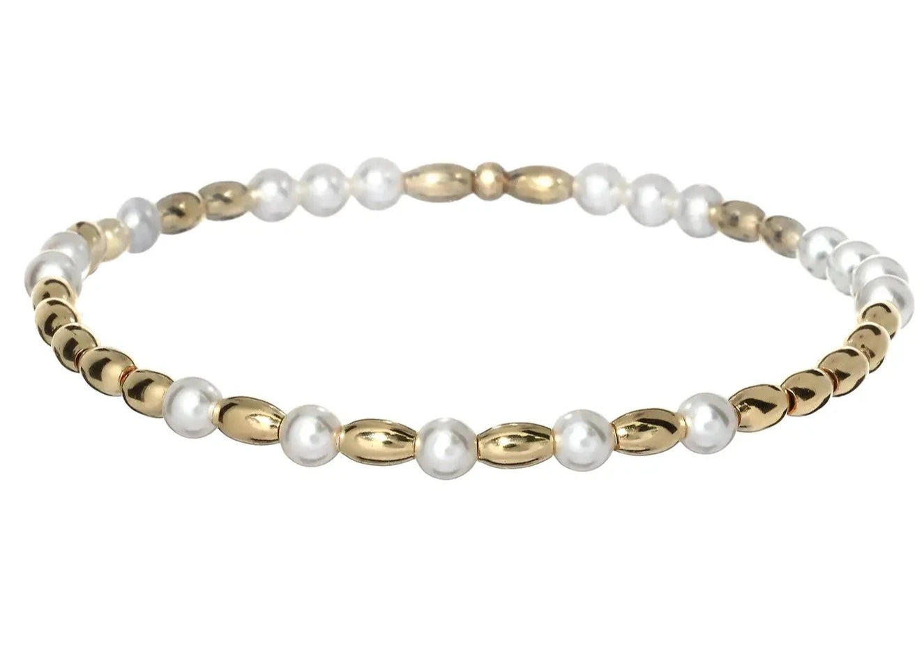 Exclusive Jewelry Bundles At Discounted Prices "EMMA OVAL" 14k gold-filled & pearl beaded bracelet