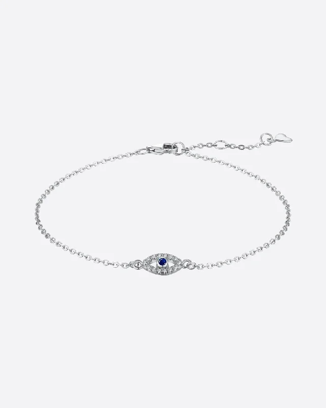 Elevate Your Outfit With Discounted Statement Jewelry EVIL EYE BRACELET 925. - WHITE GOLD