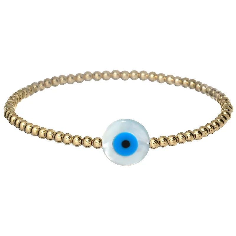 Jewelry Sale Bonanza – Grab Your Sparkle Now "EVIL EYE MOP" Large Opal Charm Bracelet