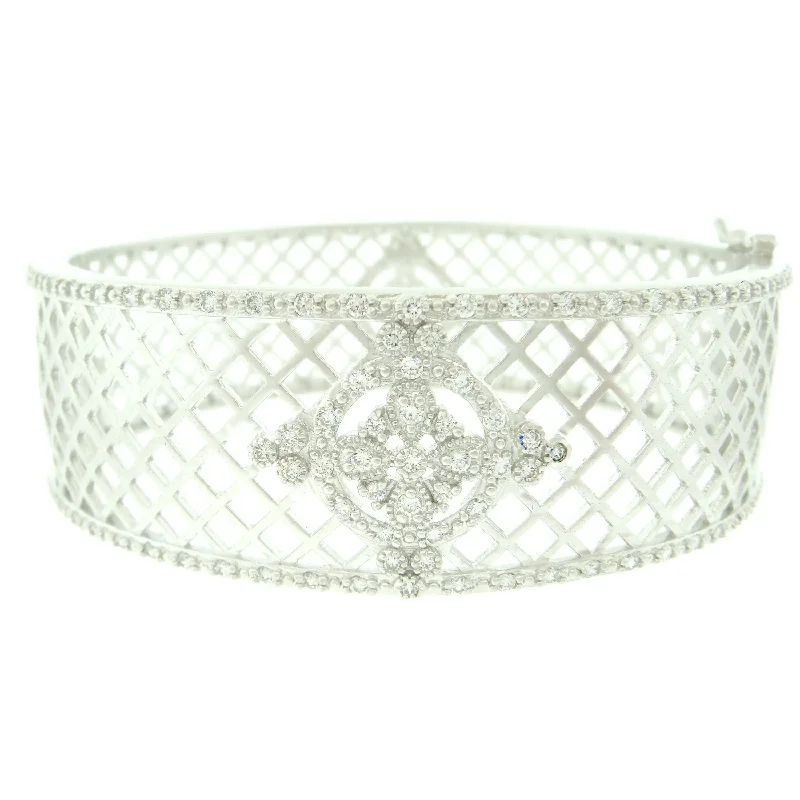 Sparkle On A Budget – Fine Jewelry For Less Floral Station Criss Cross Open Bangle