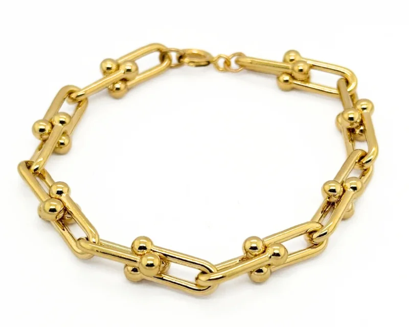 Sparkle For Less – Shop Our Limited-Time Jewelry Deals Large "HARDWARE " Gold Plated Bracelet