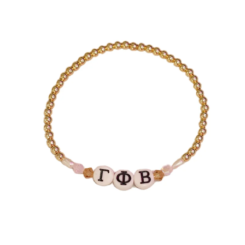 Don't Miss Out – Shop Elegant Jewelry For Less bara Boheme | "GAMMA PHI BETA" Sorority Greek Letter Ball Beaded Bracelet